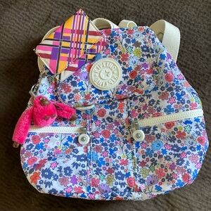 Kipling floral backpack with small pouch